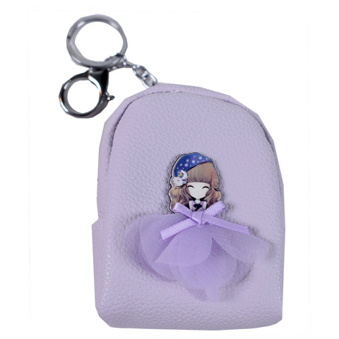 ACC-3057- Purple Small Coin Purse Keychain - All Bags Online
