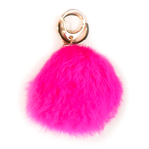 ACC-00014 - Bright Pink Pom Pom Keychain - All Bags Online