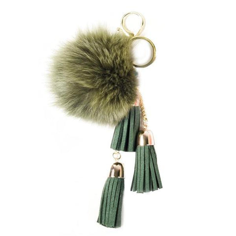 ACC-00025 - Green Pom Pom with Tassels - All Bags Online
