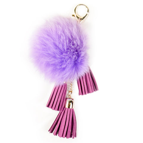 ACC-00025 - Purple Pom Pom with Tassels - All Bags Online