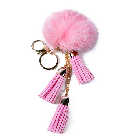 ACC-00025 - Pink Pom Pom with light Pink Tassels - All Bags Online