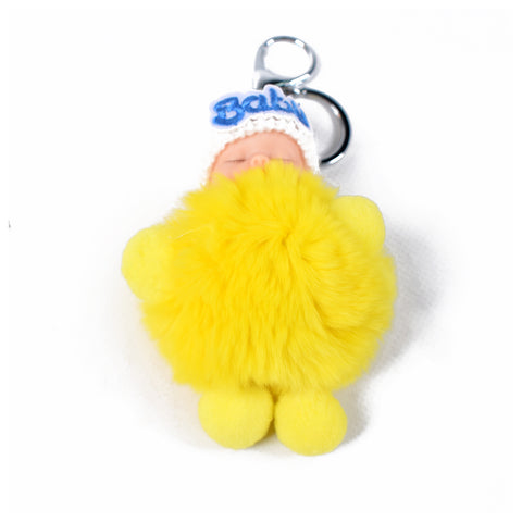 ACC-5024 - Yellow Baby Pom Pom Keychain - All Bags Online