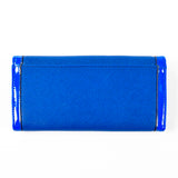 Trifold Wallet - Blue - Cross-hatch and Patent Material - All Bags - JP-W-04 - All Bags Online