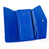 Trifold Wallet - Blue - Cross-hatch and Patent Material - All Bags - JP-W-04 - All Bags Online