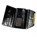 Trifold - Black - Crock Skin-like - Patent - All Bags - JP-W-17 - All Bags Online