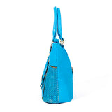 Blue Handbag with Laser-cut Detail - OH-5017 BLUE - All Bags Online