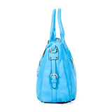 Blue Handbag with Smooth Material - OH-5018 BLUE - All Bags Online