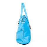 Blue Handbag with Laser-cut & Woven Detail  - OH-5020 BLUE - All Bags Online