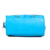 Blue Handbag with Light Gold Studs - OH-5024 BLUE - All Bags Online