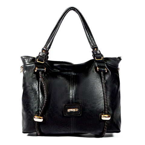 Semi-structured Handbag - Black - Smooth Material - All Bags - OH-5031 - All Bags Online