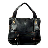 Semi-structured Handbag - Black - Smooth Material - All Bags - OH-5033 - All Bags Online